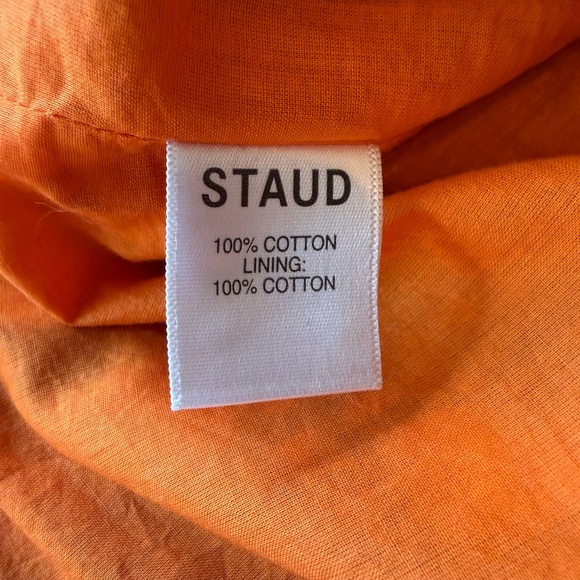 Staud Crosshill Dress in Poppy Plaid Orange Blue White - Picture 5 of 7